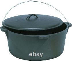 Cast Iron Dutch Oven With, Lid, Dual Handles and Easy Lift Wire Handle