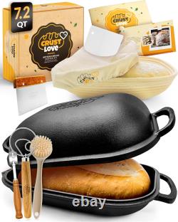 Cast Iron Dutch Oven for Bread Baking incl. Sourdough Bread Baking Supplies li