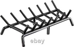 Cast Iron Fireplace Grate 24 Inch, 3/4 Bar Fireplace Log Grate with Extra Leg f