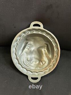 Cast Iron Hog Pig Face Round Mold 7 lbs. 8 1/2 Wide EXC