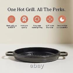Cast Iron Hot Grill Toxinfree 10.5 Round Enameled Cast Iron Grill Pan Indoo