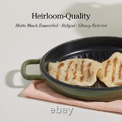 Cast Iron Hot Grill Toxinfree 10.5 Round Enameled Cast Iron Grill Pan Indoo