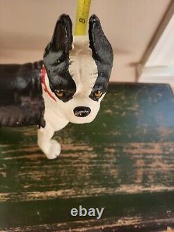 Cast Iron Hubley Style Boston Terrier Large Dog Animal Door Stop Doorstop 7 Lbs+
