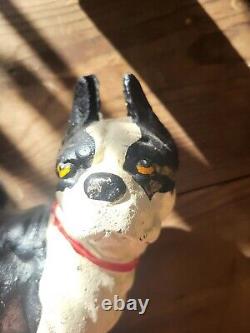 Cast Iron Hubley Style Boston Terrier Large Dog Animal Door Stop Doorstop 7 Lbs+