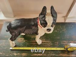 Cast Iron Hubley Style Boston Terrier Large Dog Animal Door Stop Doorstop 7 Lbs+