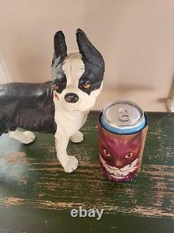 Cast Iron Hubley Style Boston Terrier Large Dog Animal Door Stop Doorstop 7 Lbs+