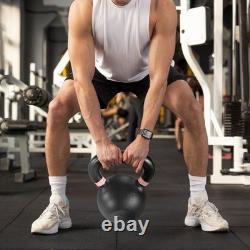 Cast Iron Kettlebell 15lbs Solid Construction Comfort Grip Full Body Workout New