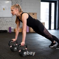 Cast Iron Kettlebell 15lbs Solid Construction Comfort Grip Full Body Workout New