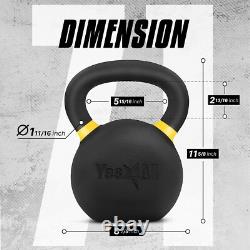 Cast Iron Kettlebell 71 Lbs Powder Coated Non-Slip Handle Home Workout Gear