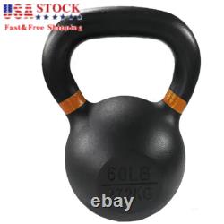 Cast Iron Kettlebell Black 60 lb Kettlebells Weights Exercises Strength Training
