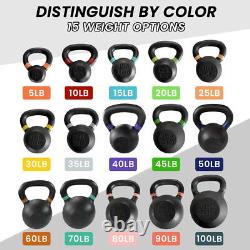 Cast Iron Kettlebell Black 60 lb Kettlebells Weights Exercises Strength Training