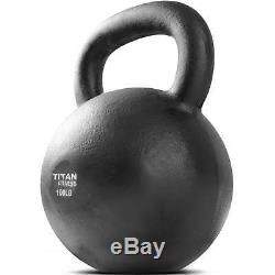 Cast Iron Kettlebell Weight 100 lb Natural Solid Titan Fitness Workout Swing