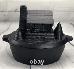 Cast Iron Log Cabin Steamer Wood Pellet Stove Humidifier Moisture Water Rustic