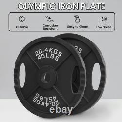 Cast Iron Olympic 2-Inch Plate Weight Plate, 245 lbs Set, Multiple Packages