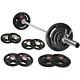 Cast Iron Olympic 2-inch Weight Plates Including 7ft Olympic Barbell