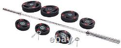 Cast Iron Olympic Weight Barbell Set Strength Training Equipment Gym 300 Lbs New