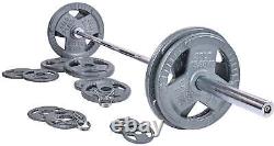 Cast Iron Olympic Weight Including 7FT Olympic Barbell and Clips, 30