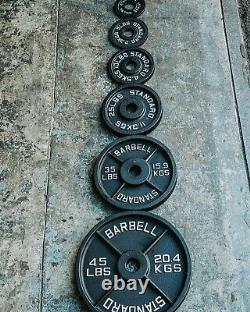 Cast Iron Olympic Weight Plates 245lb Set