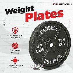 Cast Iron Olympic Weight Plates, 2 inch Hole & Anti-Rust Hammertone 45LB