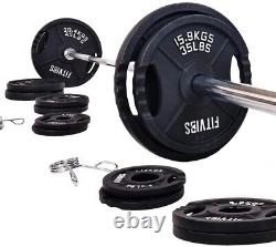 Cast Iron Olympic Weight Set With Barbell Clips Multiple Packages Workout 300 Lbs