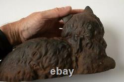 Cast Iron Persian Cat (P4L) Seated Ribbon on Back of Neck 10 Unmarked 5 lbs