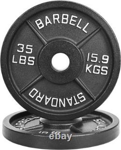 Cast Iron Plate Weight for Strength Training and 35LB (Pair), Standard