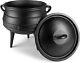 Cast Iron Pre-seasoned Potjie African Pot With Lid, 10 Quarts, Size 4