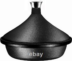 Cast Iron Pre-Seasoned Tagine Pot WithCast Iron Lid, 4 Quart, Stove Safe Dish, for