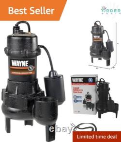 Cast Iron Sewage Pump 1/2 HP with Float Switch 6200 GPH Basement Water Removal