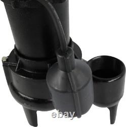 Cast Iron Sewage Pump 1/2 HP with Float Switch 6200 GPH Basement Water Removal