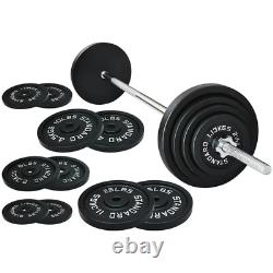 Cast Iron Standard Weight Including 5FT Barbell with Star Locks 100-Pound Set
