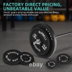 Cast Iron Standard Weight Plates Including 5FT Barbell with Black