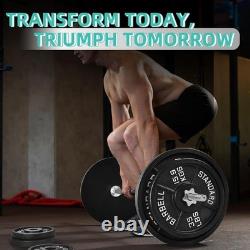 Cast Iron Standard Weight Plates Including 5FT Barbell with Black
