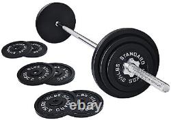 Cast Iron Standard Weight Plates Including 5FT Standard Barbell with Star Loc