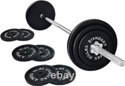 Cast Iron Standard Weight Plates Including 5FT Standard Barbell with Star Locks