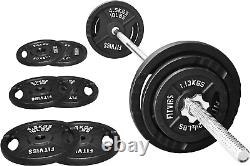 Cast Iron Standard Weight Plates Including 5FT Standard Barbell with Star Locks