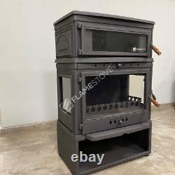 Cast Iron Stove with Side Panels, Wood Burning Stove with Ove, 13 kW, 352.7 lbs
