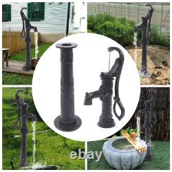 Cast Iron Water Well Hand Pump 26 feet Black Rustic Garden Farmhouse Antique