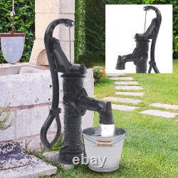 Cast Iron Water Well Hand Pump 26 feet Black Rustic Garden Farmhouse Antique