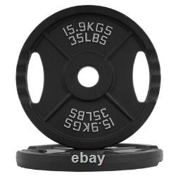 Cast Iron Weight Plates 35Lbs Pair Strength Training Olympic Bar Fitness 2 Count