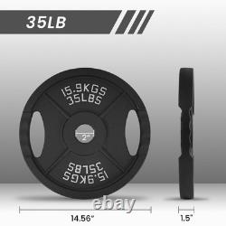 Cast Iron Weight Plates 35Lbs Pair Strength Training Olympic Bar Fitness 2 Count