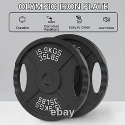 Cast Iron Weight Plates 35Lbs Pair Strength Training Olympic Bar Fitness 2 Count