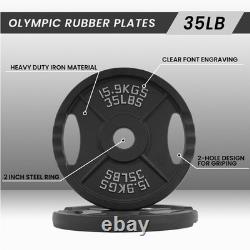 Cast Iron Weight Plates 35Lbs Pair Strength Training Olympic Bar Fitness 2 Count