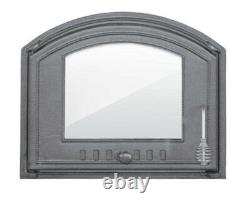 Cast Iron pizza oven door with glass bread oven doors 485x410mm