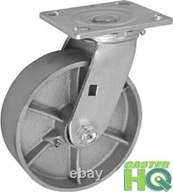 CasterHQ 6 X 2 INCH Swivel Caster SEMI-Steel CAST Iron Wheel 1200 LBS Capa