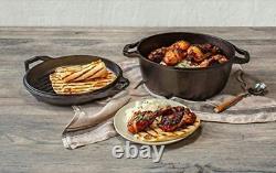 Chef Collection 6 Quart Cast Iron Double Dutch Oven. Seasoned and Ready for the