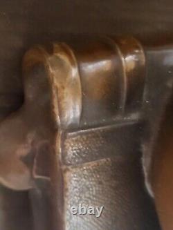 Child Bookends, Bronzed Finish Cast Iron Heavy Over 5lbs Bookend Art Nouveau