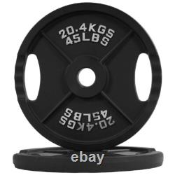 Classic Cast Iron Weight Plates 45 lb Pair Strength Training & Workouts Gym