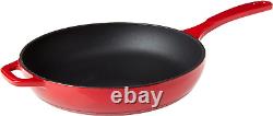 Color EC11S43 Enameled Cast Iron Skillet, Island Spice Red, 11-Inch