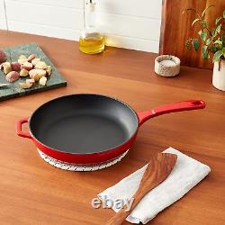 Color EC11S43 Enameled Cast Iron Skillet, Island Spice Red, 11-Inch